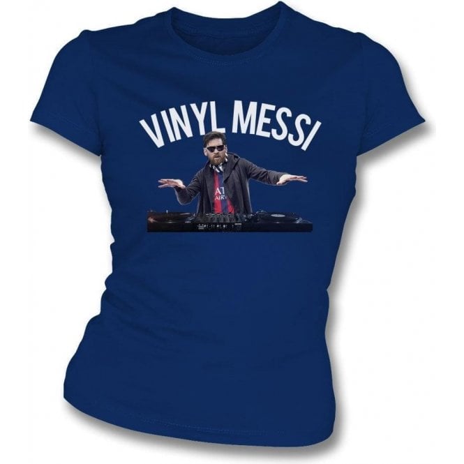 Vinyl Messi (Barcelona) Womens Slim Fit T-Shirt