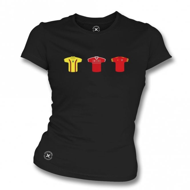 Wales Retro Football Kits (True Colours Collab) Organic Womens Slim Fit T-Shirt
