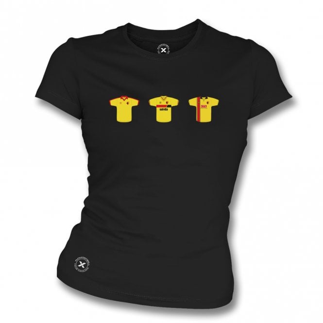 Watford Retro Football Kits (True Colours Collab) Organic Womens Slim Fit T-Shirt