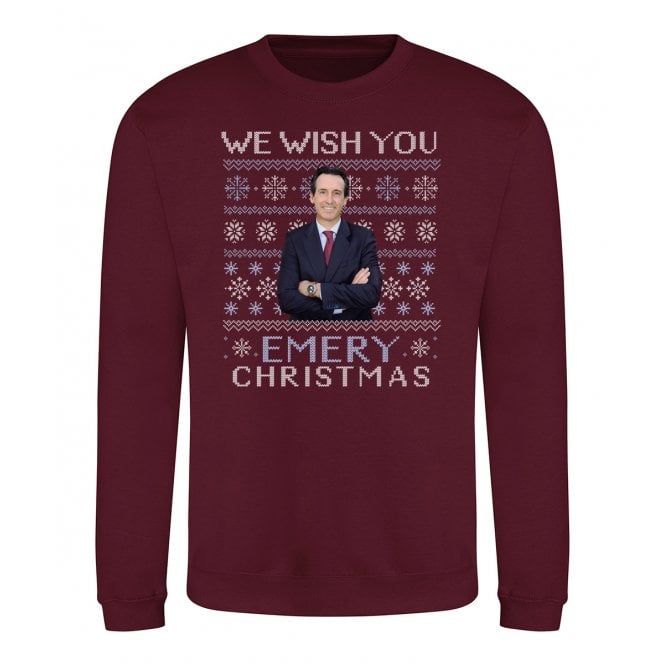 We Wish You Emery Christmas (Unai Emery - Aston Villa Influenced) Kids Christmas Jumper