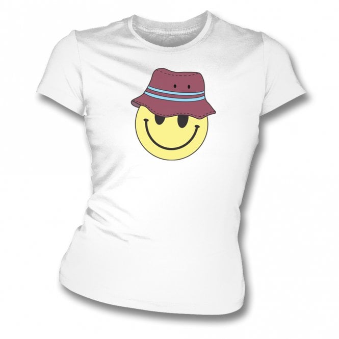 West Ham Bucket Hat Smiley Womens Slim Fit T-Shirt