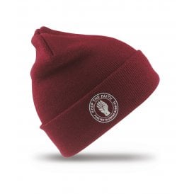 West Ham Influenced Keep The Faith Logo Embroidered Terrace Kids Beanie