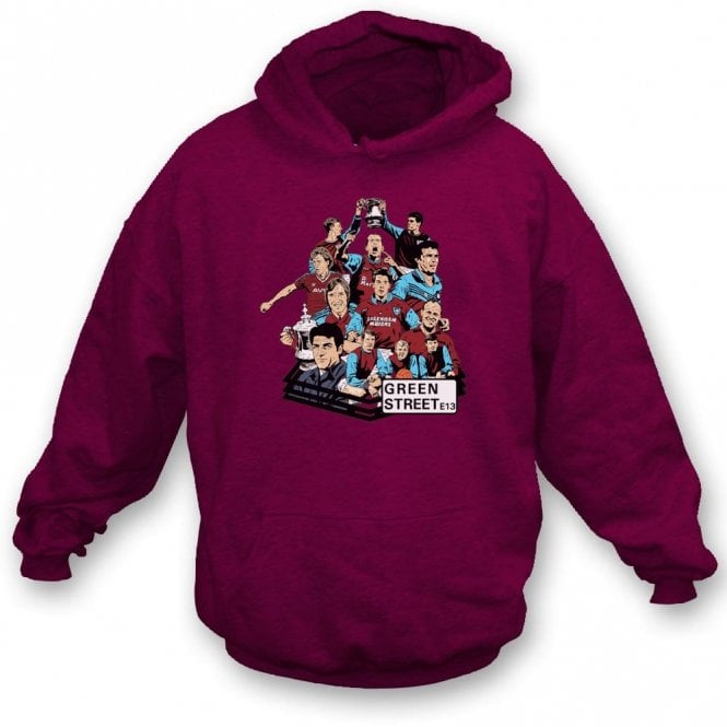 West Ham Legends (Collage) Organic Hooded Sweatshirt