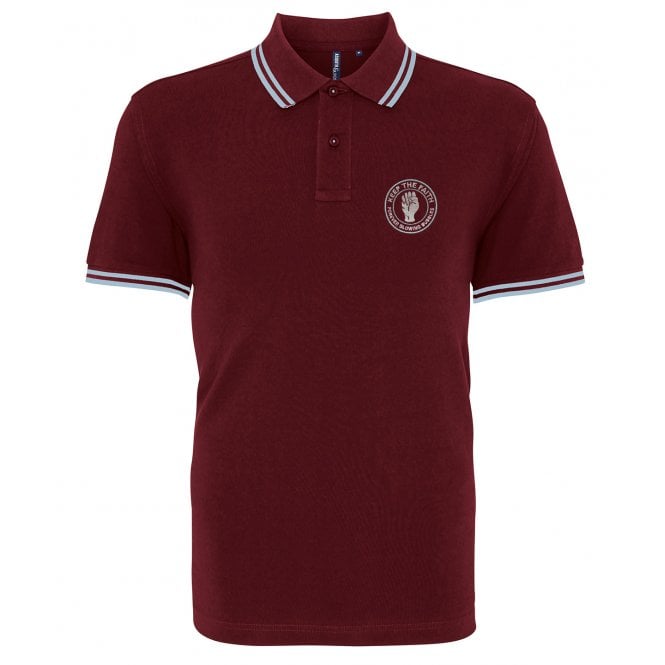 West Ham United Influenced Keep The Faith Embroidered Terrace Polo Shirt