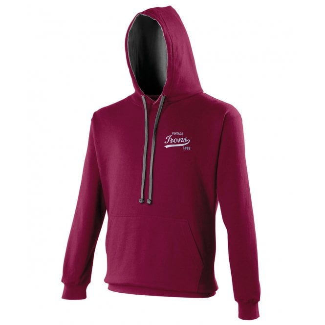 West Ham United Influenced Vintage Logo Embroidered Terrace Varsity Hoodie