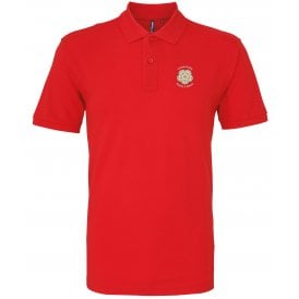 Yorkshire Born & Bred Red Embroidered Left Breast Logo Polo Shirt