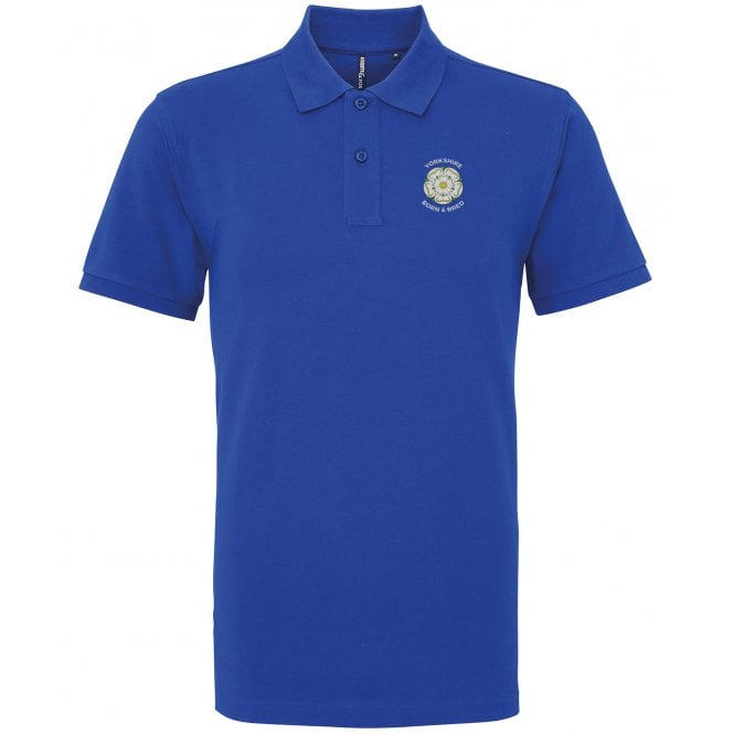 Yorkshire Born & Bred Royal Blue Embroidered Left Breast Logo Polo Shirt