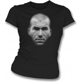 Zinedine Zidane Large Face Womens Slim Fit T-Shirt